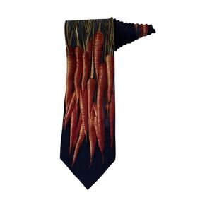 Structure Carrots Vegetables Food Vintage Novelty Necktie 100% Silk